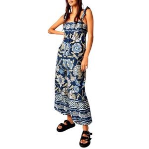Free People Jumpsuit Bali Albright Floral Navy Combo Size Small